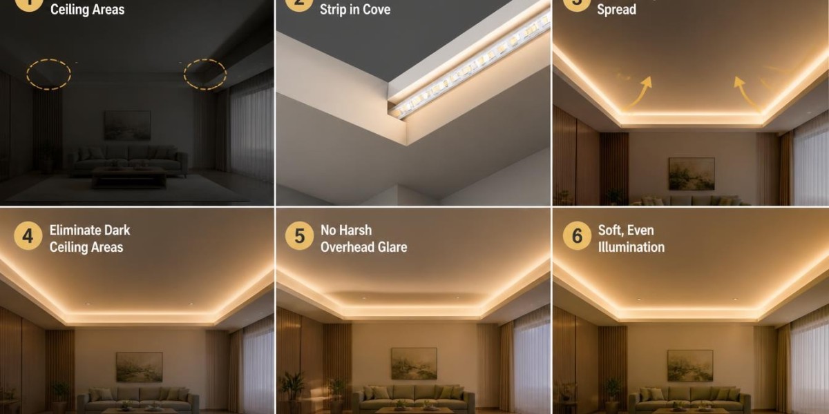 How Cove Lighting LED Strip Lights Solve Dark Ceiling Areas Without Creating Harsh Overhead Glare