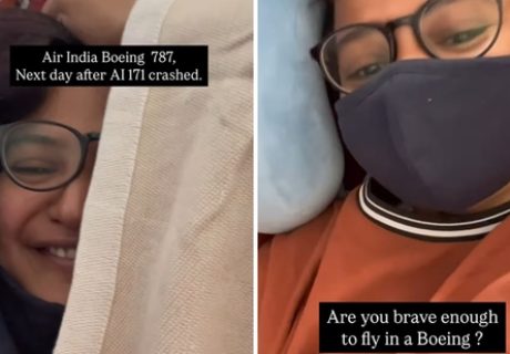 A woman filmed what appears to be an empty Air India plane she boarded a day after the Ahmedabad crash. (Screengrab)