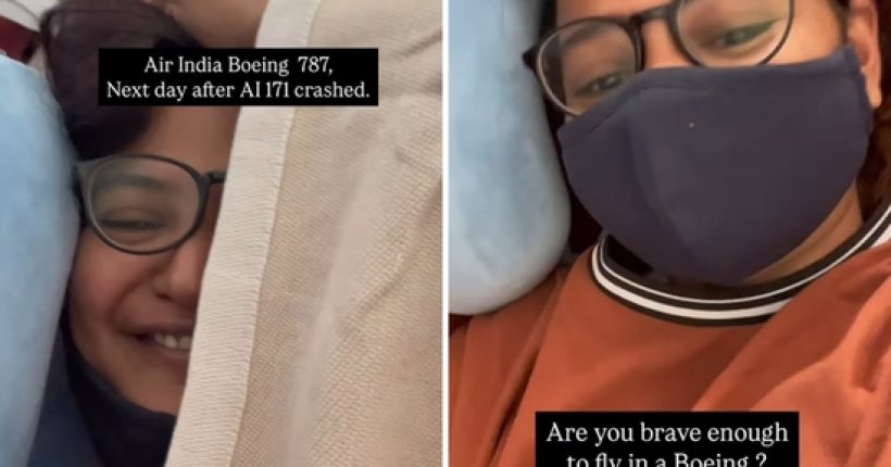 A woman filmed what appears to be an empty Air India plane she boarded a day after the Ahmedabad crash. (Screengrab)